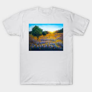 Wildflower meadow at sunset T-Shirt